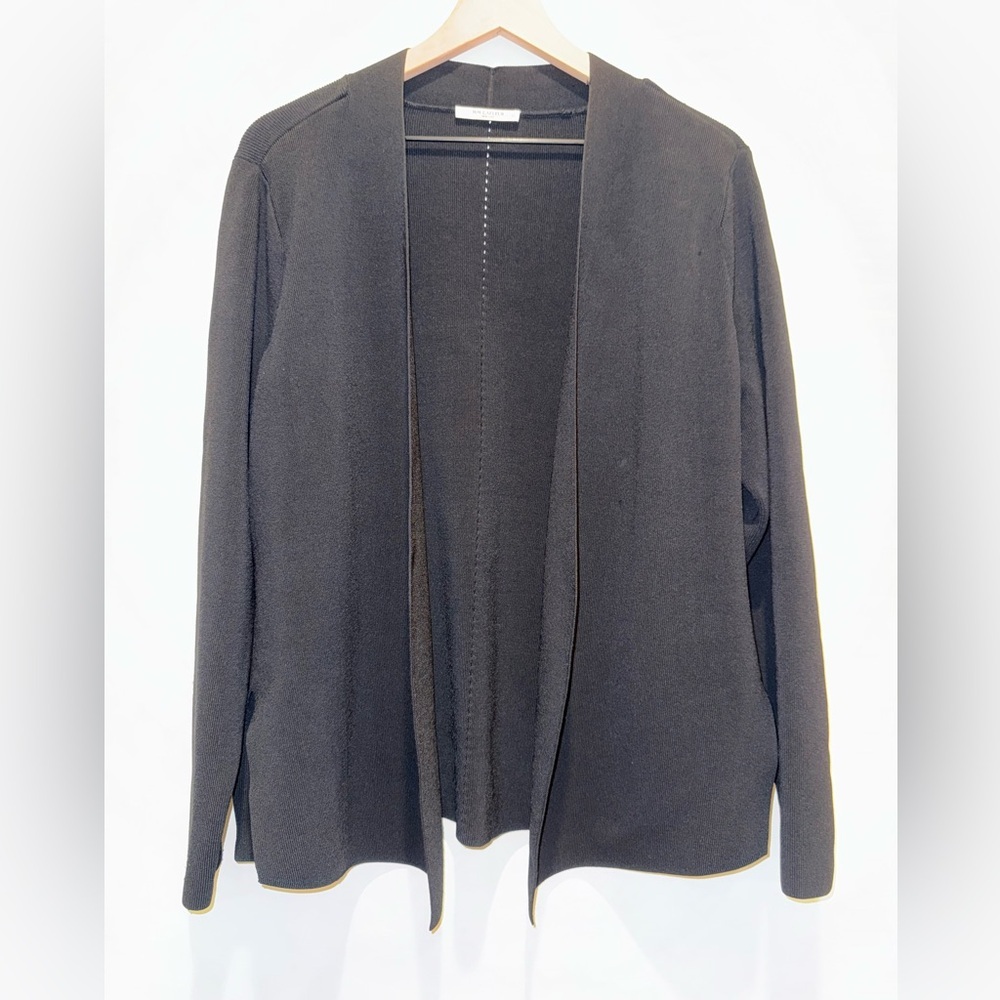 MM.LaFleur Black Open Front Knit Cardigan Blazer Size +1 (Medium)